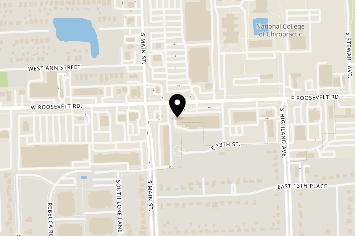 Map showing the location of Niwaala Street Food on 95 E Roosevelt Rd in Lombard